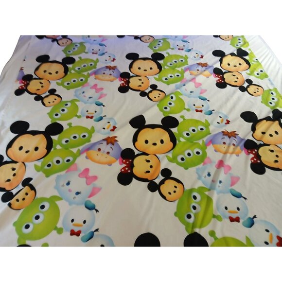 Disney Tsum Tsum Twin Flat Sheet Mickey Aliens Frozen Eeyore Jay Franco Fabric - Picture 4 of 13